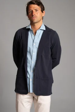 Cloking Blazers|Blazers-Casaco Piqué de Singapura Azul