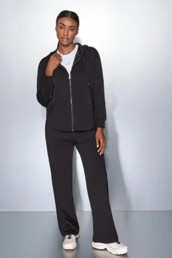 Dash and Stars Sobretudos-Casaco preta com fecho-éclair preto