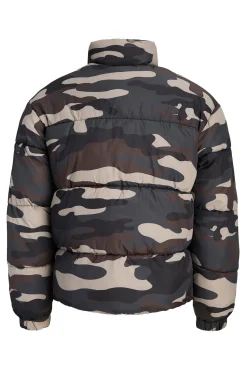Jack & Jones Casacos-Casaco puffer camuflada preto