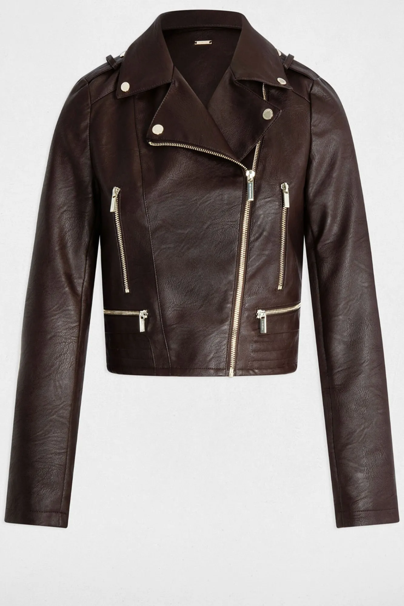 Morgan Sobretudos-Casaco reto com gola com lapelas Castanho