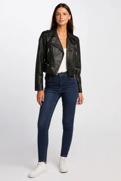 Morgan Sobretudos-Casaco reto com gola com lapelas Preto