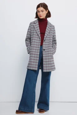 Springfield Casacos-Casaco sobretudo com gola de lapela vermelho