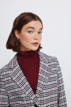 Springfield Casacos-Casaco sobretudo com gola de lapela vermelho