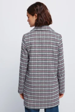 Springfield Casacos-Casaco sobretudo com gola de lapela vermelho