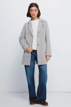 Springfield Casacos-Casaco sobretudo com gola de lapela cinzento