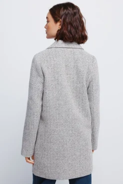 Springfield Casacos-Casaco sobretudo com gola de lapela cinzento