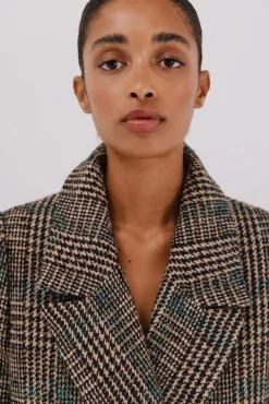 Cortefiel Casacos-Casaco Sobretudo tecido Multicolorido