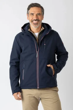 Privata Casacos-Casaco softshell com capuz Azul