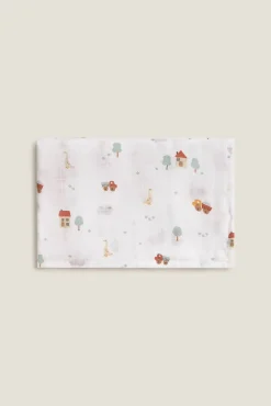 Textura Cobertores-Casas de algodão com gaze de musselina branco