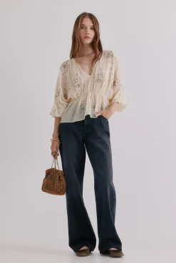 Hoss Intropia Blusas-Catena. Blusa bordada Verde