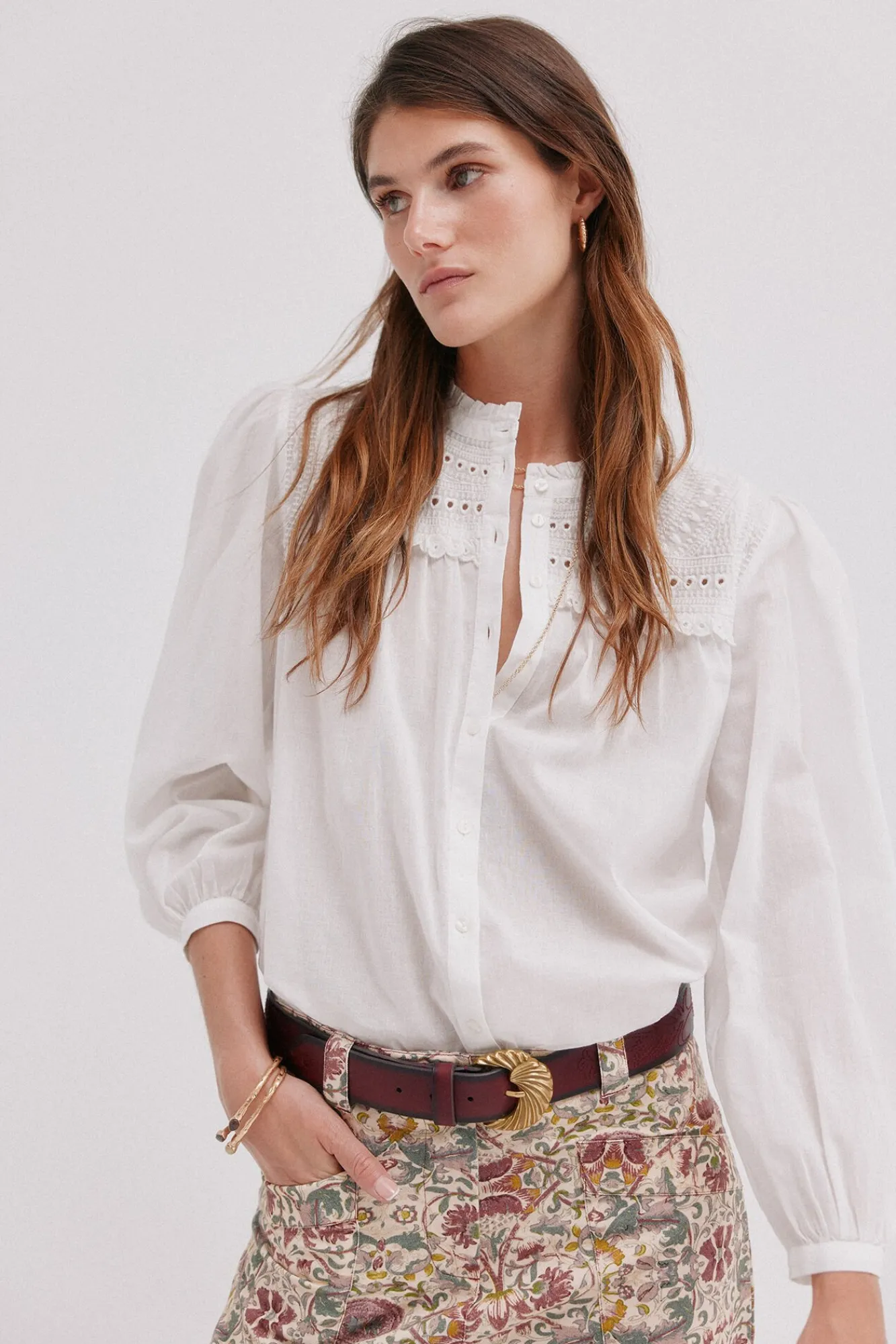 Hoss Intropia Blusas-Cecília. Blusa bordada Branco