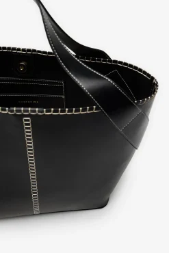 Cortefiel Malas-Cesta com costura Preto