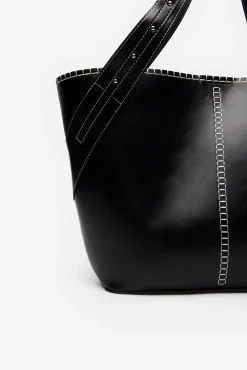 Cortefiel Malas-Cesta com costura Preto