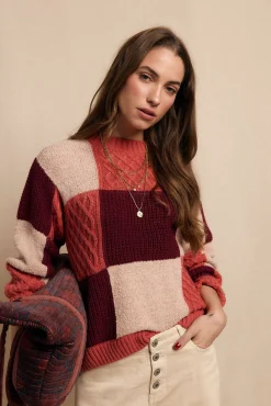 Slowlove Camisolas-Chaleco patchwork multicolor Vermelho