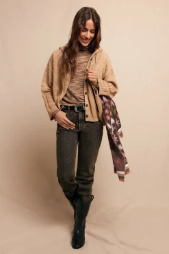 Slowlove Sobretudos-Chaqueta capucha punto Tostado