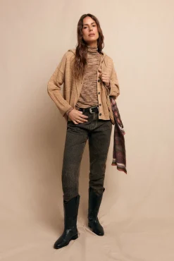 Slowlove Sobretudos-Chaqueta capucha punto Tostado