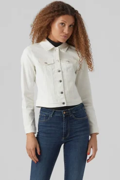 Vero Moda Sobretudos-Chaqueta vaquera Branco