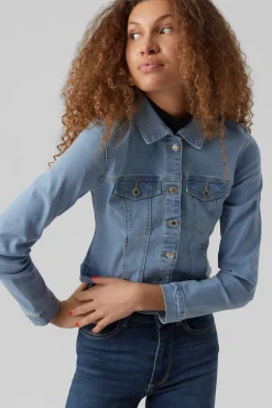 Vero Moda Sobretudos-Chaqueta vaquera Azul