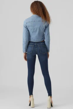 Vero Moda Sobretudos-Chaqueta vaquera Azul