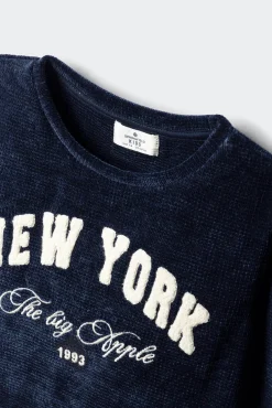 Springfield Kids Malhas|Sweatshirts-Chenille, garota de Nova York. azul