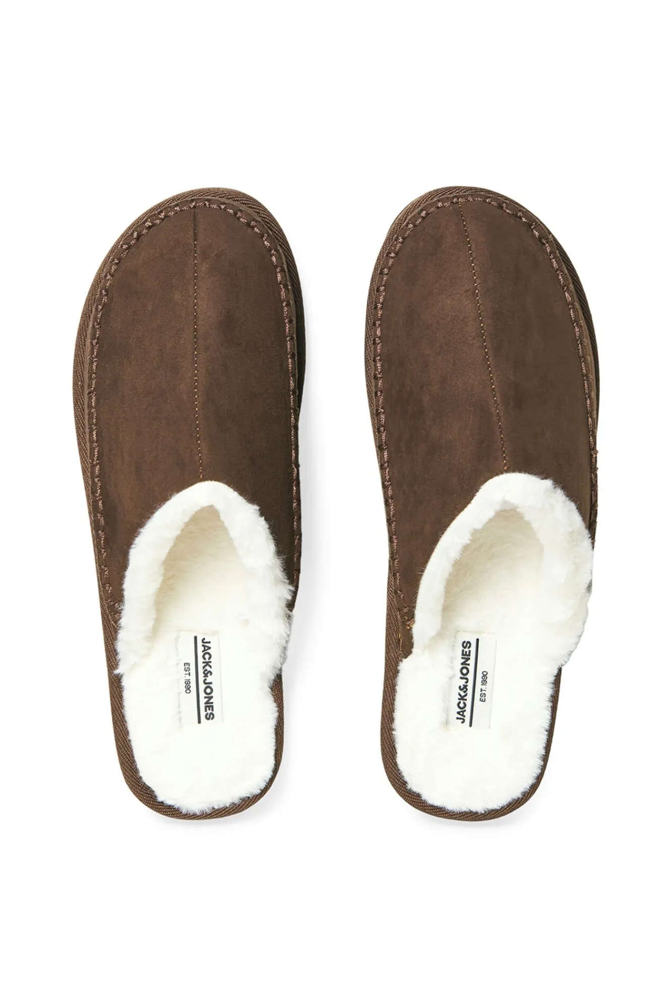 Jack & Jones Pijamas-Chinelos de casa tipo mule com pele de carneiro castanho