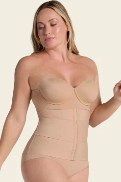 Leonisa Roupa Interior-Cinta de controle moderado com faixas anatômicas bege