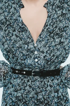 Springfield Cintos-Cinto cravejado de metal preto