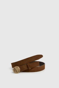 Pepe Jeans Cintos-Cinto de Camurça com fivela circular vison