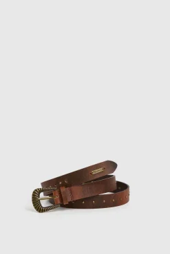 Pepe Jeans Cintos-Cinto de couro com tachas cru