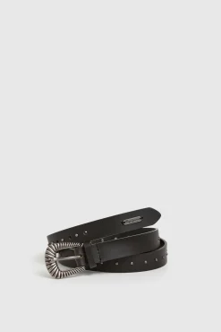 Pepe Jeans Cintos-Cinto de couro com tachas preto