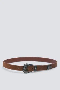 Springfield Cintos-Cinto de cowboy com fivela de flor cru