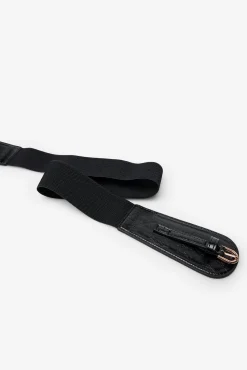 Cortefiel Cintos-Cinto de faixa de couro rachado Preto