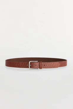 Pedro del Hierro Cintos-Cinto de pele com logotipos Marrom