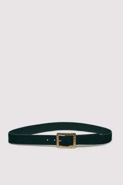 Springfield Cintos-Cinto efeito camurça com fivela martelada preto