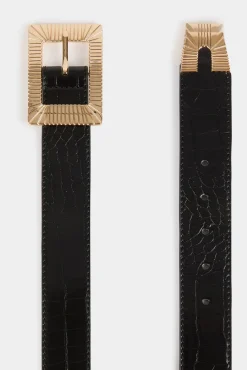 Morgan Cintos-Cinto efeito crocodilo Preto