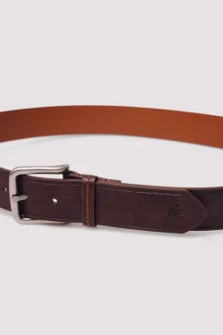 Springfield Cintos-Cinto efeito pele pespontos castanho