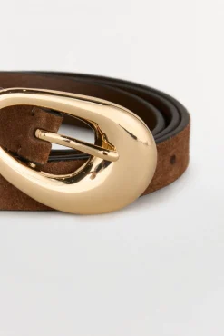 Pedro del Hierro Cintos-Cinto fivela oval Marrom