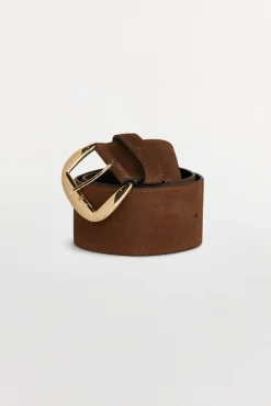 Pedro del Hierro Cintos-Cinto largo de pele com fivela oval Marrom