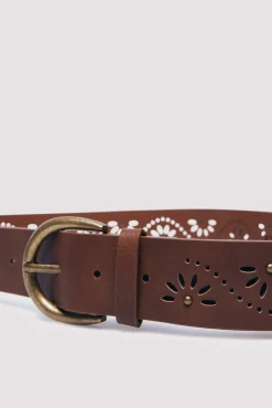 Springfield Cintos-Cinto perfurado cravejado cru