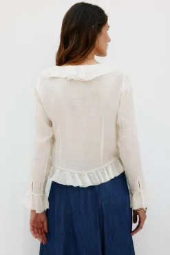 Hoss Intropia Blusas-Cira. Blusa com folhos Ecru