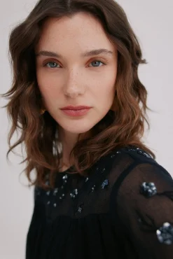 Hoss Intropia Blusas-Claire. Blusa bordada Azul