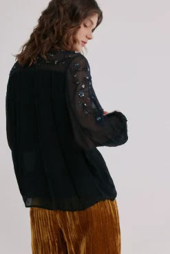 Hoss Intropia Blusas-Claire. Blusa bordada Azul