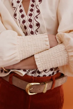 Hoss Intropia Blusas-Claudia. Blusa bordada Ecru