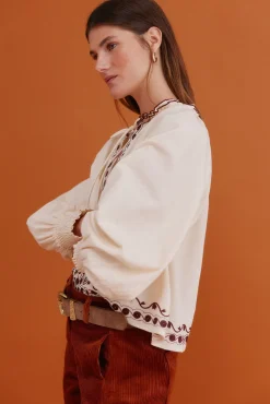 Hoss Intropia Blusas-Claudia. Blusa bordada Ecru