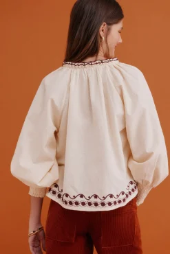 Hoss Intropia Blusas-Claudia. Blusa bordada Ecru