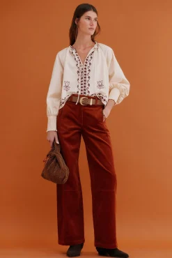 Hoss Intropia Blusas-Claudia. Blusa bordada Ecru