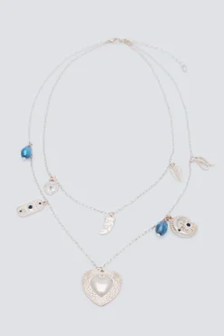 Springfield Joalharia E Bijuteria-Colar com pingentes boho duplo estampado