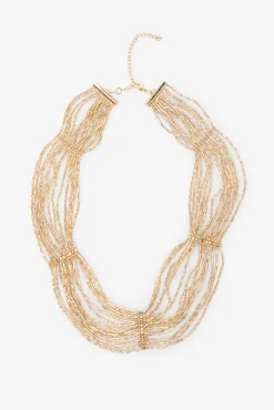 Cortefiel Joalharia E Bijuteria-Colar de múltiplas contas Dourado