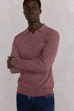 Pedro del Hierro Polos|Camisolas-Colar polo liso torcida Bordeaux