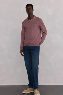 Pedro del Hierro Polos|Camisolas-Colar polo liso torcida Bordeaux